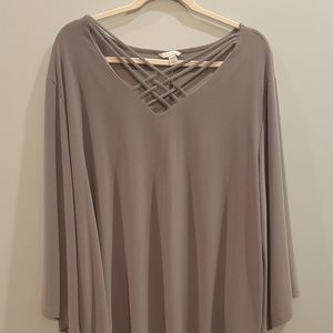 Gray Blouse with Bell Sleeves *Never Worn*